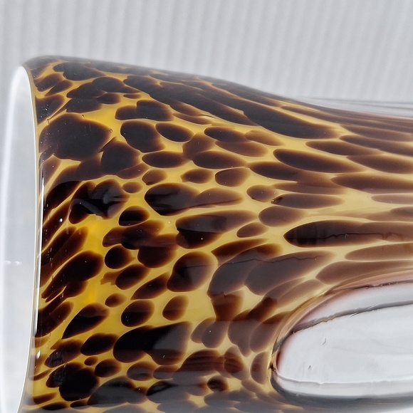 #AEY Blown glass vase two-tone Browns and clear - Picture 4 of 6